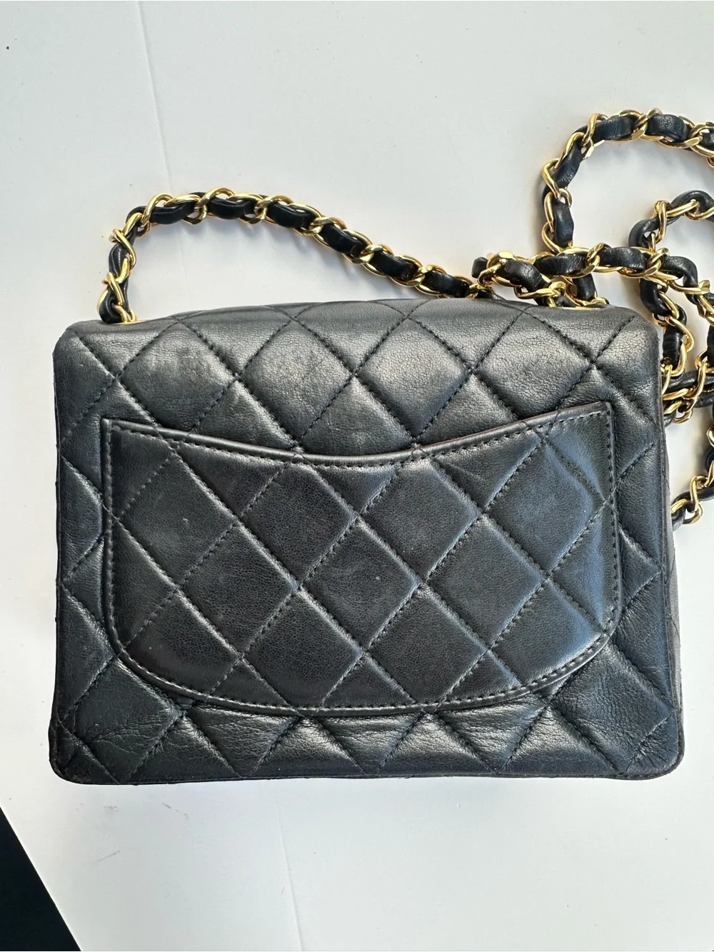 CHANEL Black Quilted Lambskin Mini Flap Crossbody with Gold Chain - Picture 8 of 14